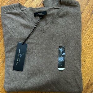 MARC ANTHONY cotton cashmere v neck seater men’s sz L NWT!